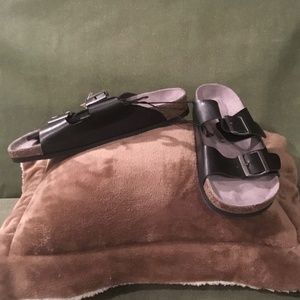 Falls Creek Mens Buckled James Sandal - Black - 8M